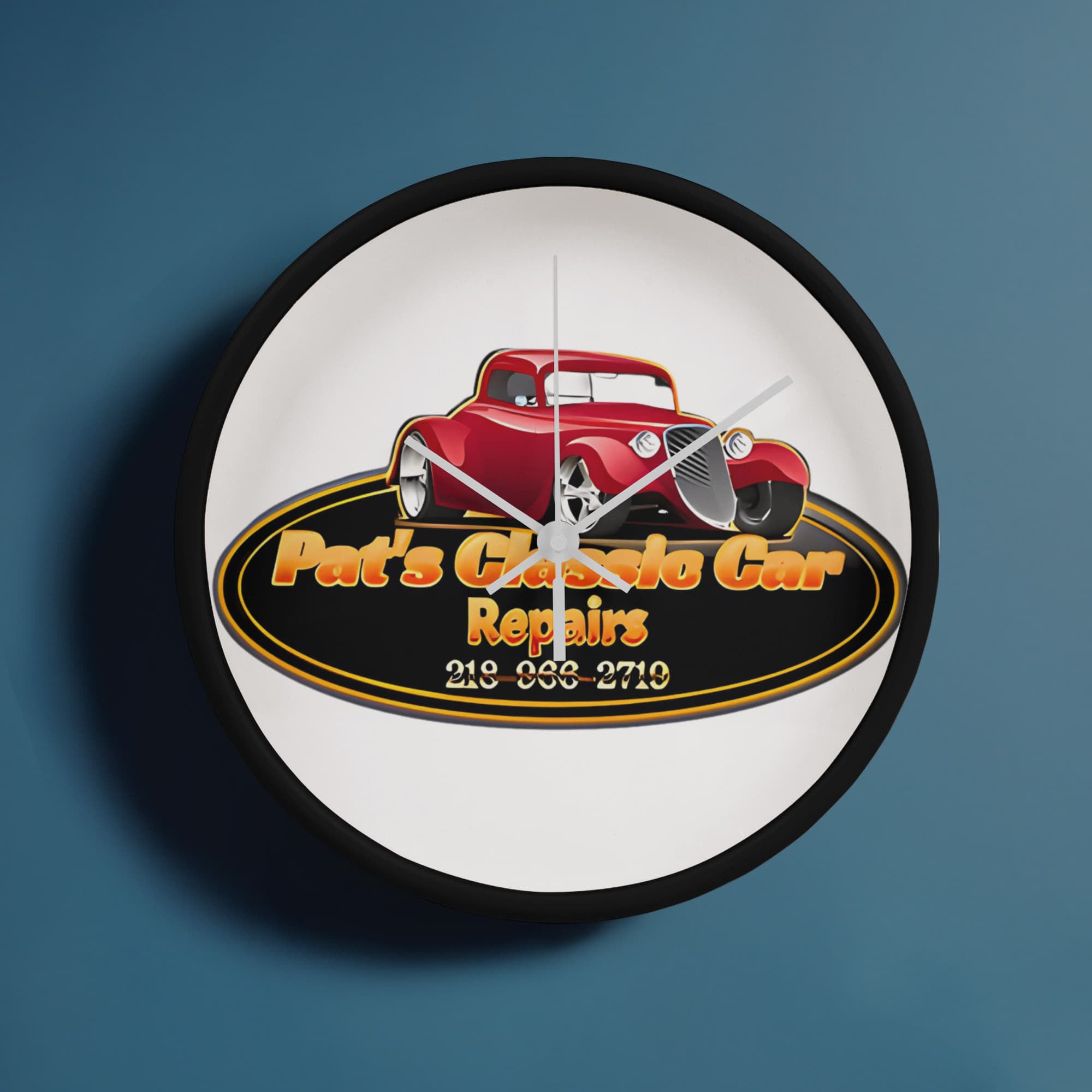 Custom Logo Clock, Company Logo Clock, various frame colors