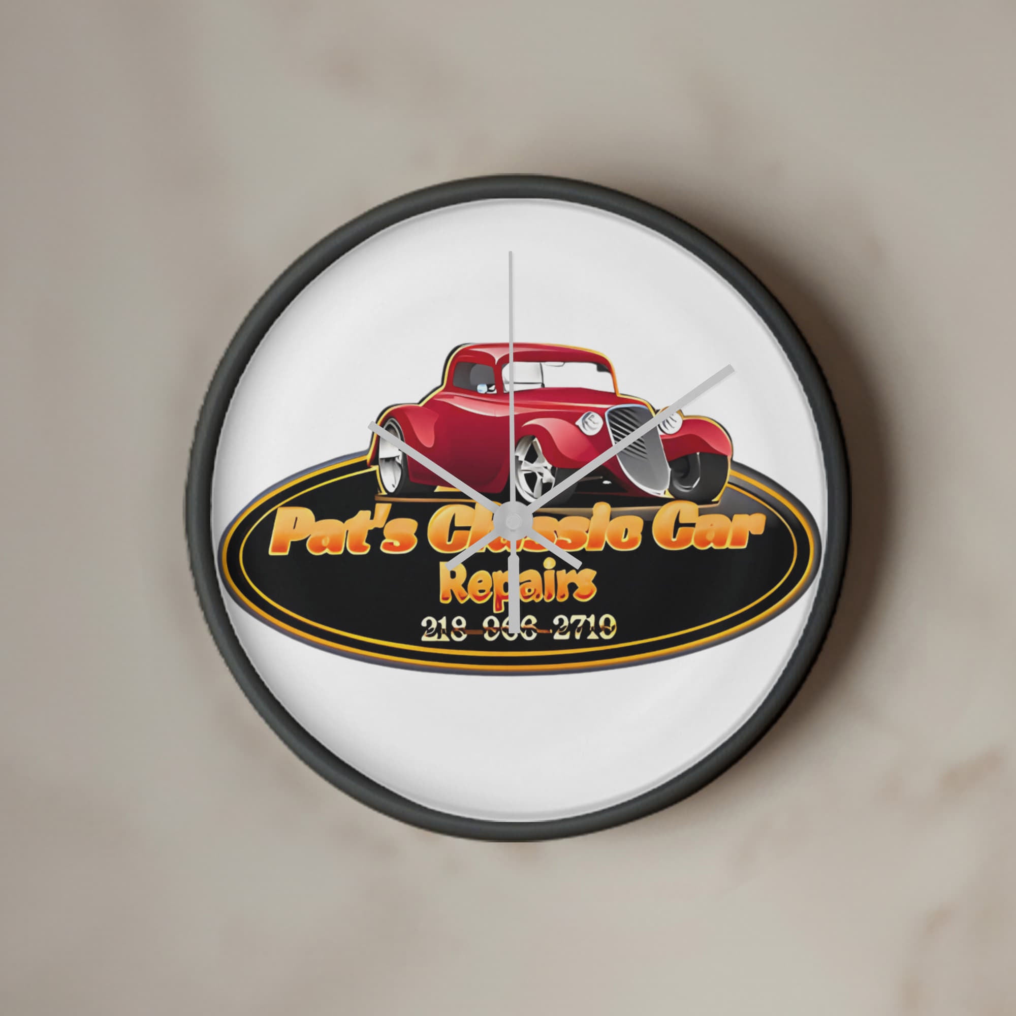 Custom Logo Clock, Company Logo Clock, various frame colors