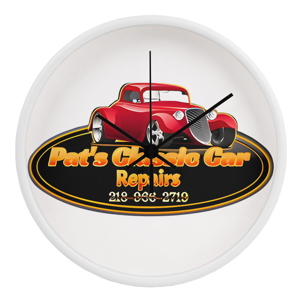 Custom Logo Clock, Company Logo Clock, various frame colors