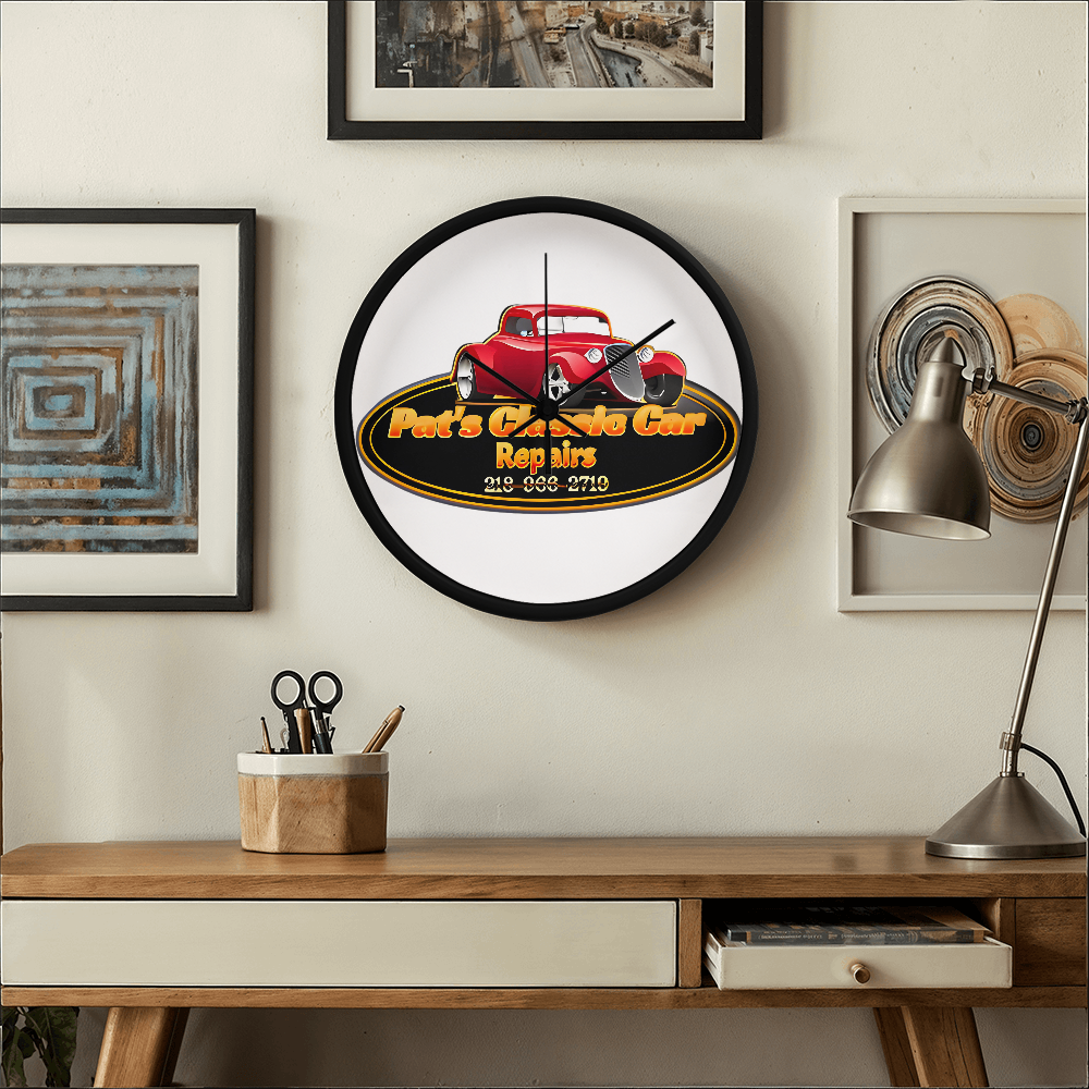 Custom Logo Clock, Company Logo Clock, various frame colors