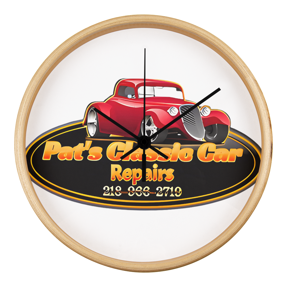 Custom Logo Clock, Company Logo Clock, various frame colors