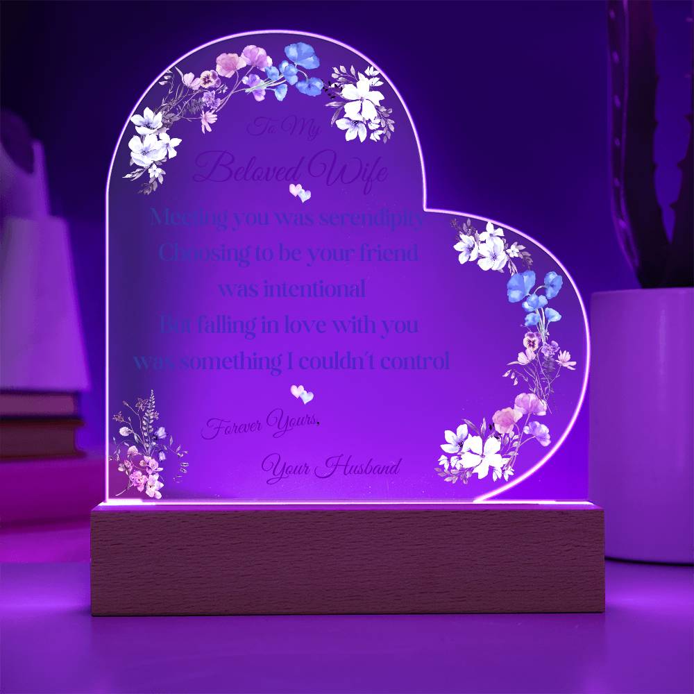 Eternal Love Printed Heart Acrylic Plaque