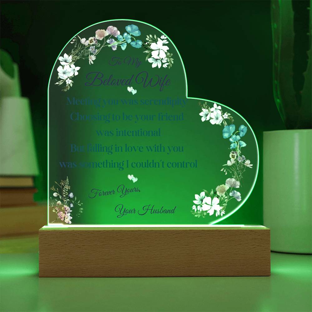 Eternal Love Printed Heart Acrylic Plaque