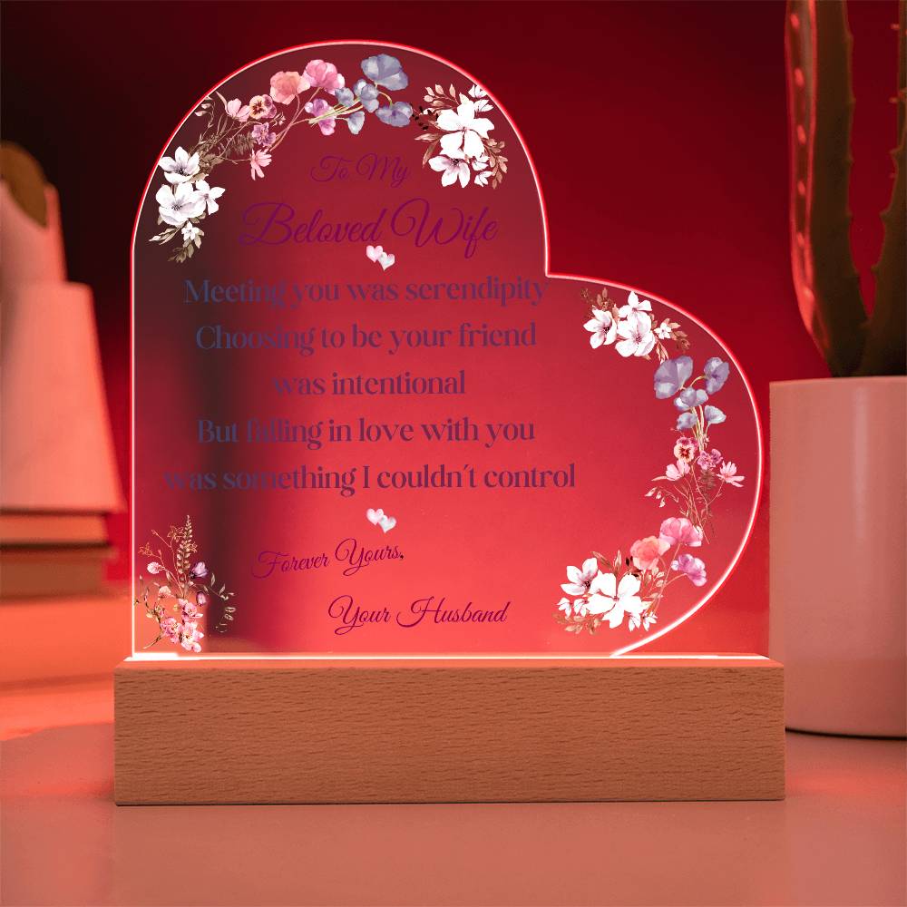 Eternal Love Printed Heart Acrylic Plaque