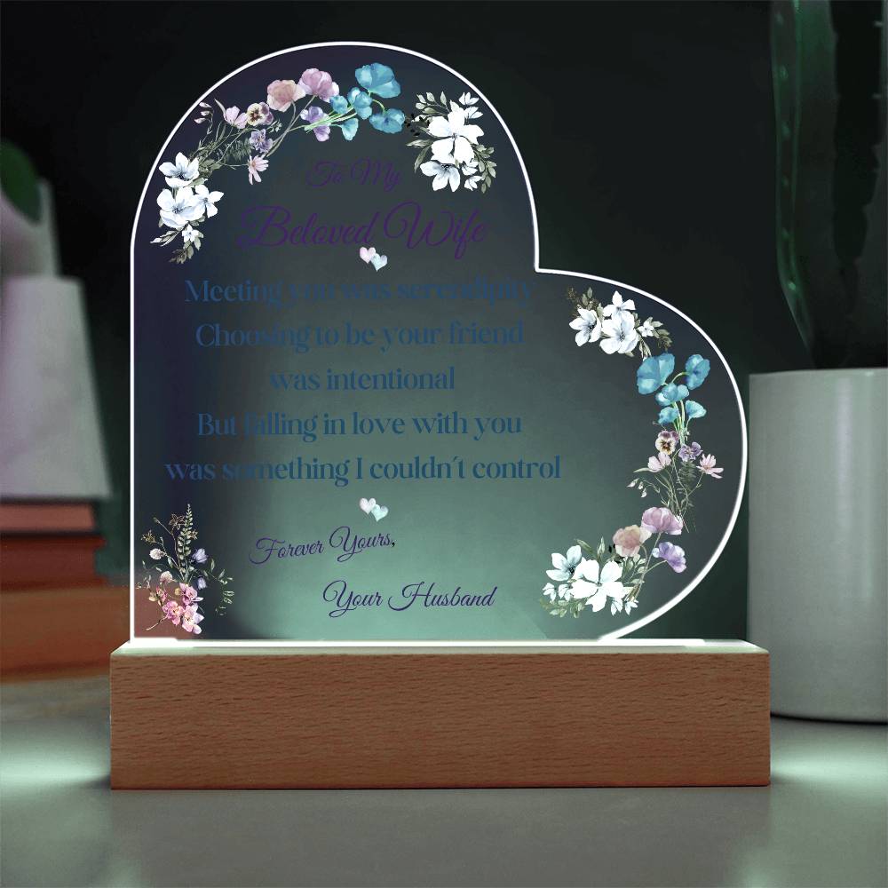 Eternal Love Printed Heart Acrylic Plaque