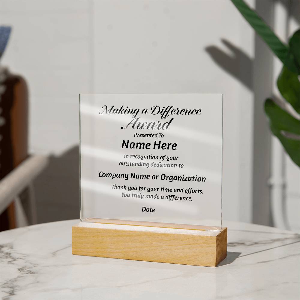 Custom Acrylic Plaque: Personalized Elegance for Every Occasion