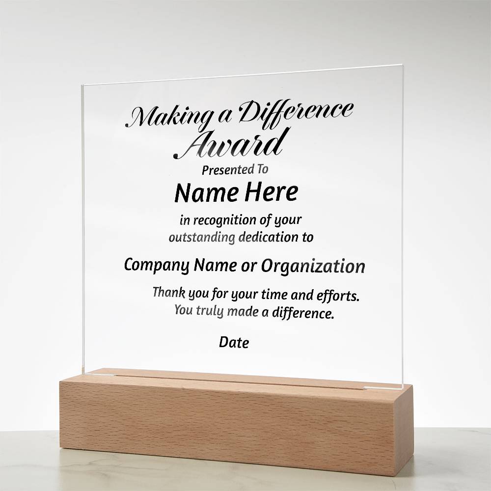 Custom Acrylic Plaque: Personalized Elegance for Every Occasion