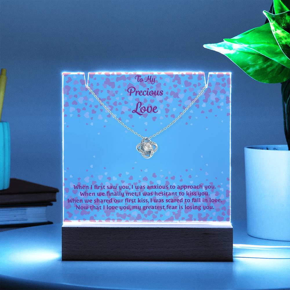 Endless Love: Keepsake Acrylic Plaque with Love Knot Necklace