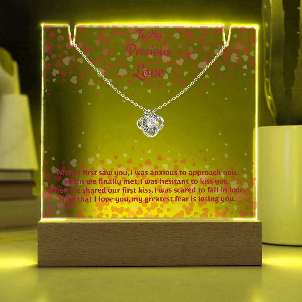 Endless Love: Keepsake Acrylic Plaque with Love Knot Necklace