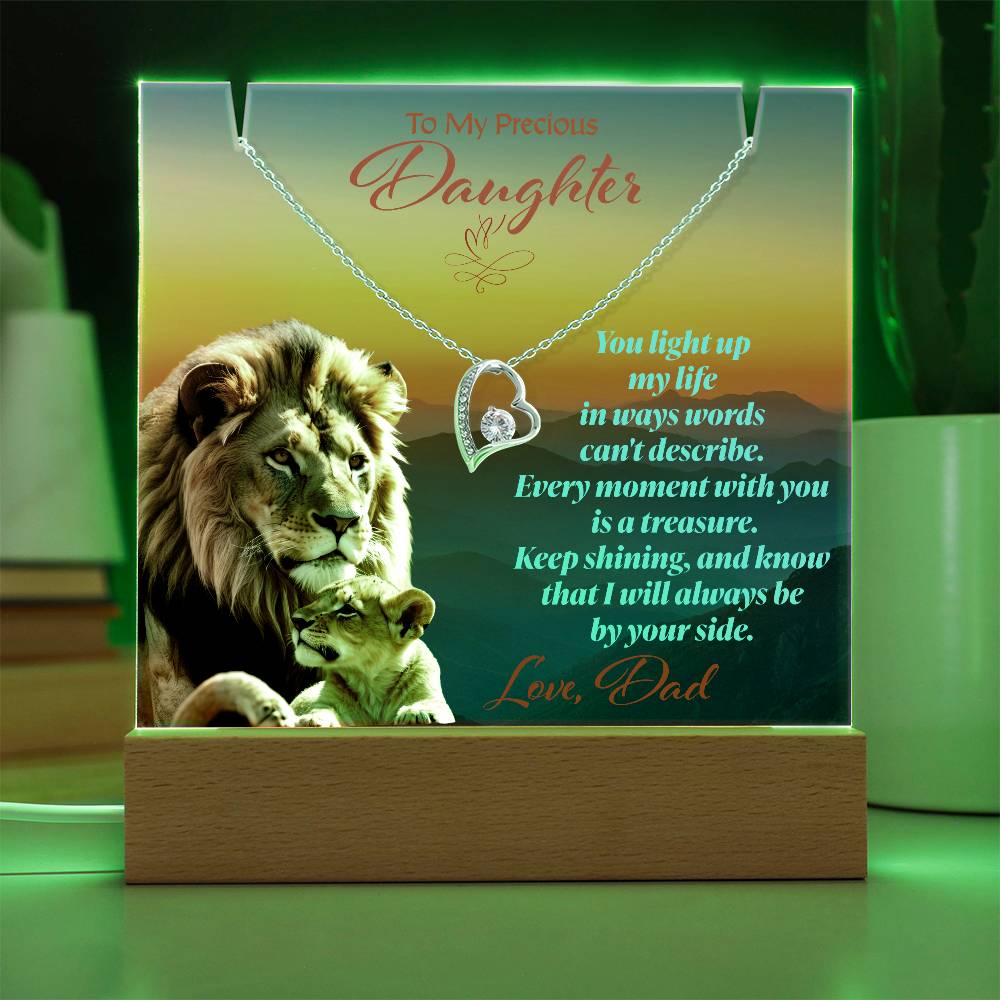 Eternal Treasures: Elegant Keepsake Acrylic Bundle with "Forever Love" Necklace - Precious Daughter