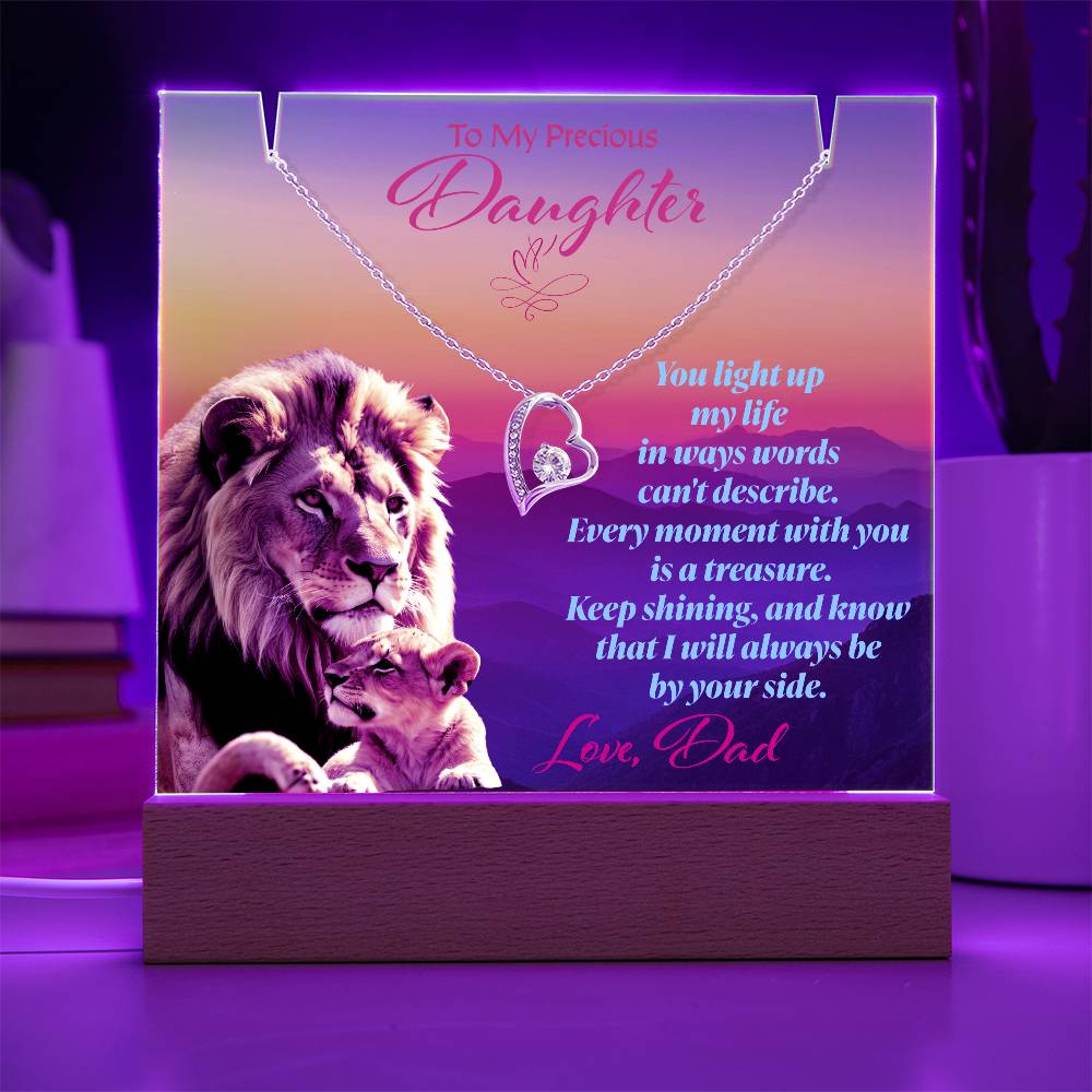 Eternal Treasures: Elegant Keepsake Acrylic Bundle with "Forever Love" Necklace - Precious Daughter