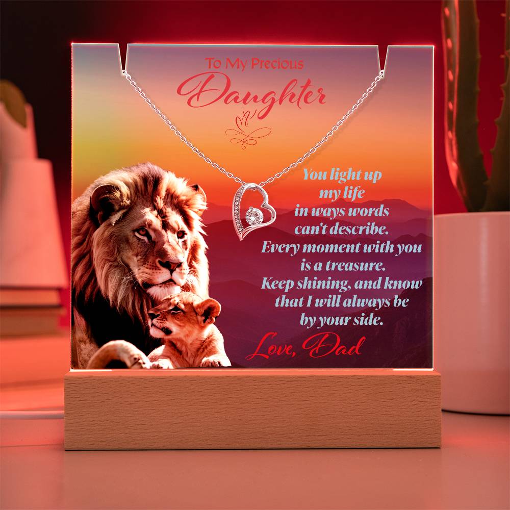 Eternal Treasures: Elegant Keepsake Acrylic Bundle with "Forever Love" Necklace - Precious Daughter