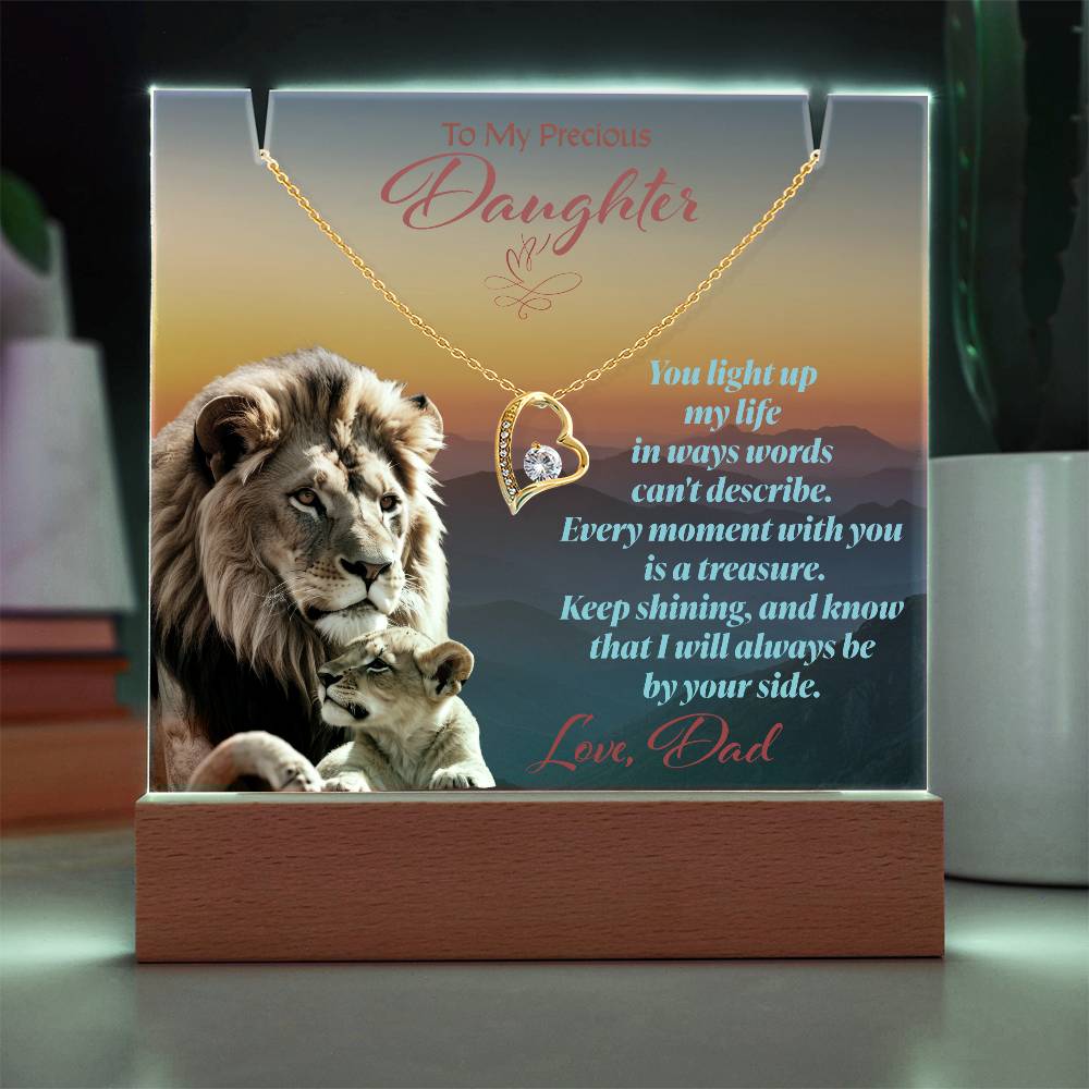 Eternal Treasures: Elegant Keepsake Acrylic Bundle with "Forever Love" Necklace - Precious Daughter