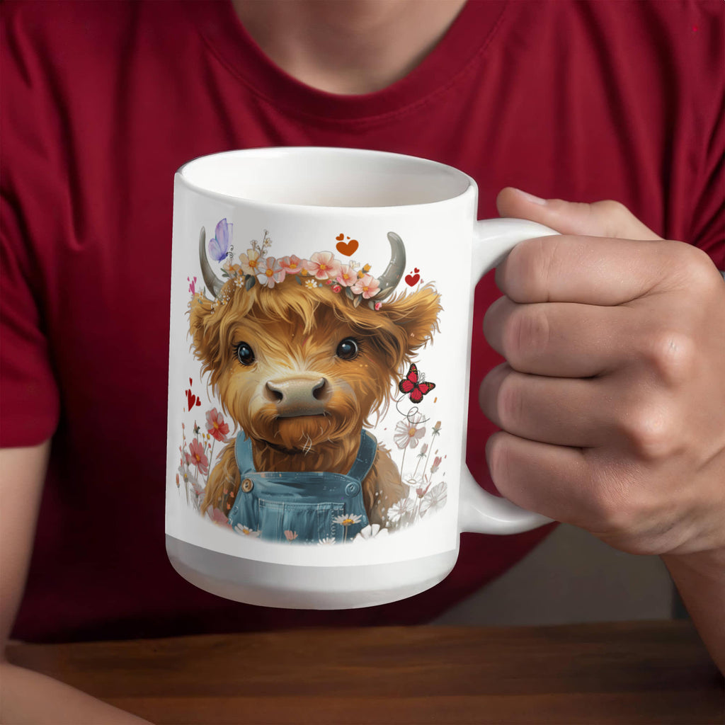 Highland Cow Lovers Custom Ceramic Mug - “Just a Girl Who Loves Highland Cows” Design