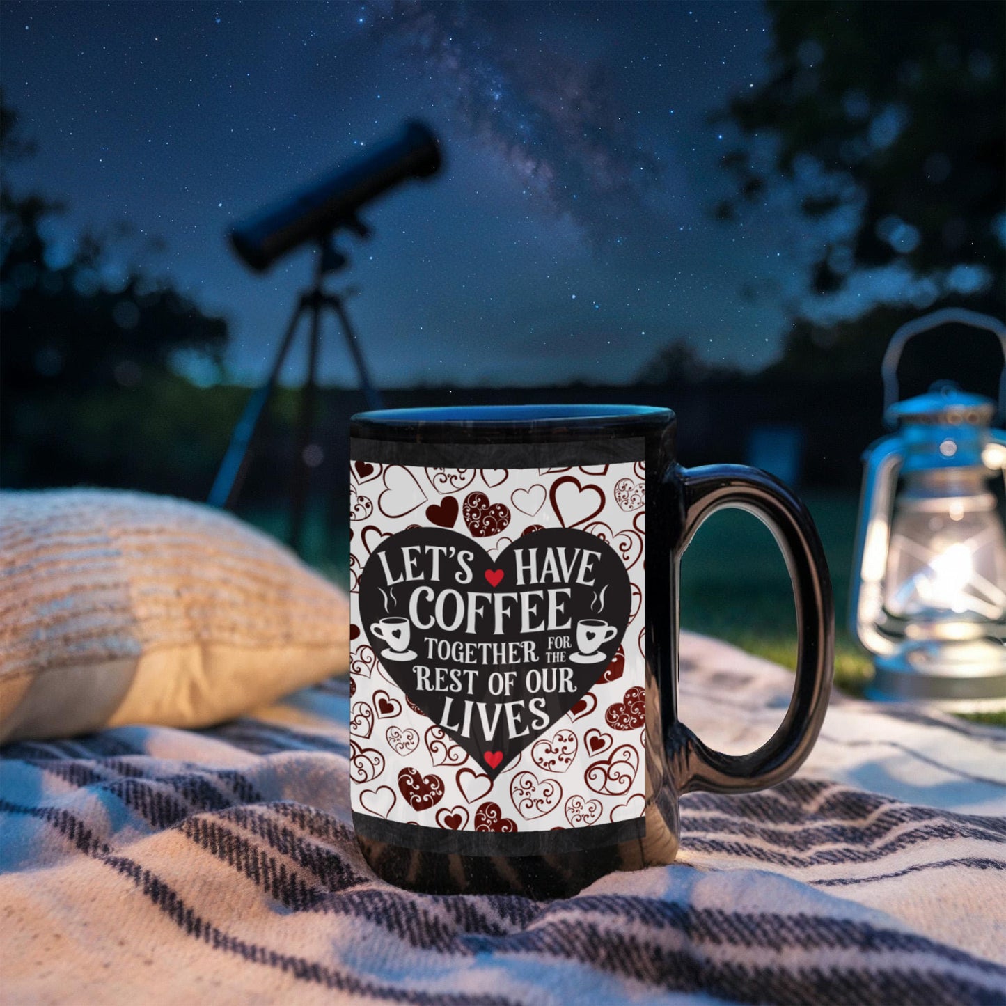 “Let's Have Coffee Together for the Rest of Our Lives” Personalized Ceramic Coffee Mug, 11 oz, 15 oz