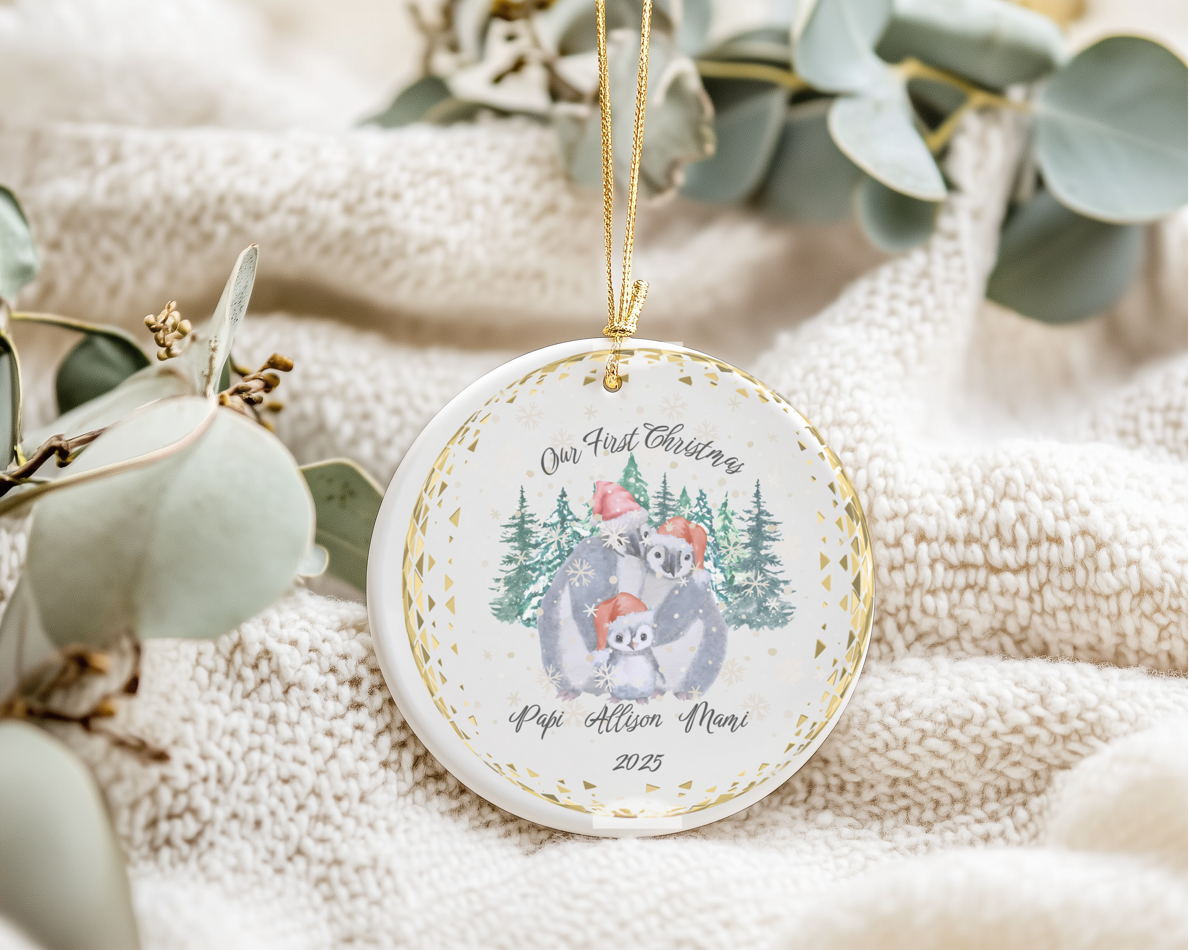 Personalized Christmas Ornament, Custom Ceramic Holiday Decoration, Unique Tree Decor, Memorable Gift Idea, Christmas Tree Keepsake