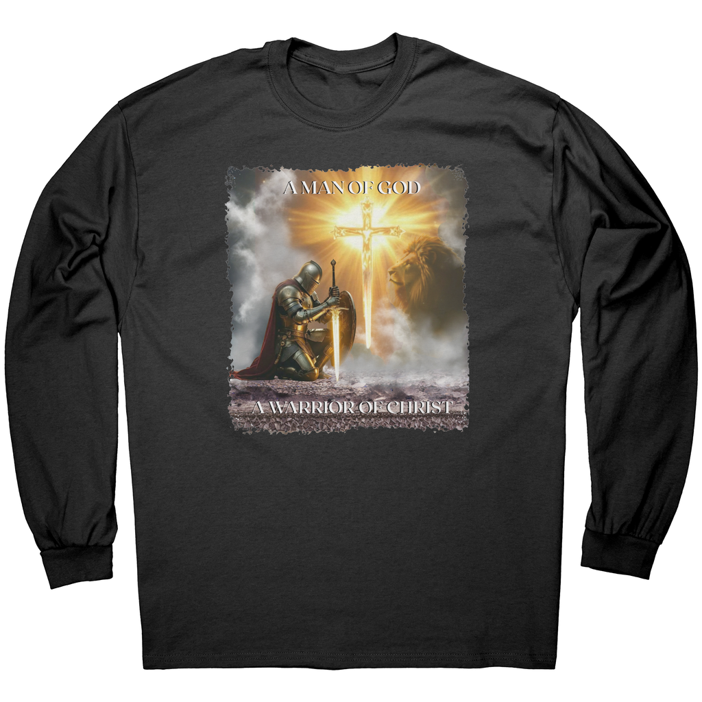 Religious Knight Shirt, Christian Warrior Tee, Inspirational Gift, Long Sleeve Faith Top, Spiritual Armor, Christian Apparel