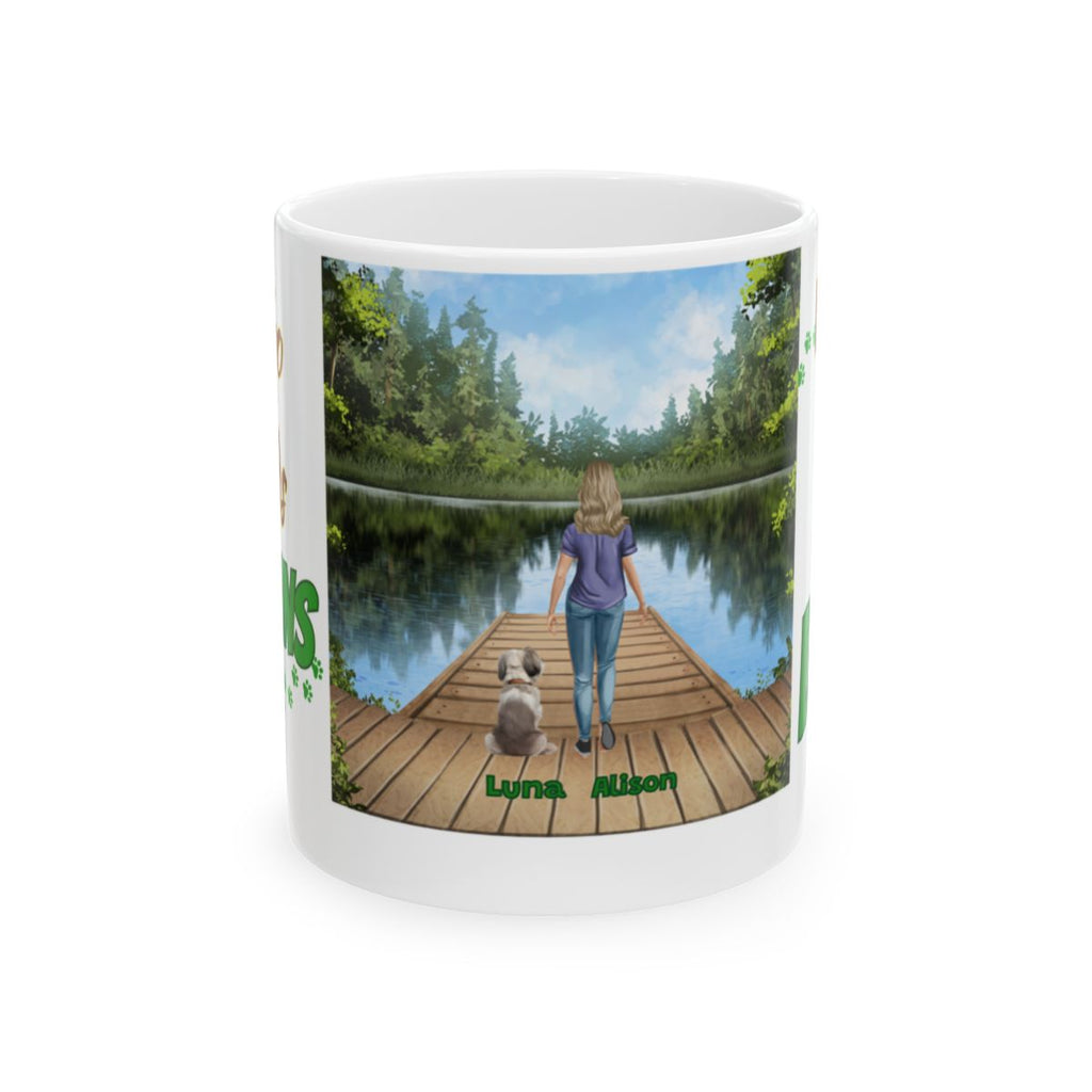 "Who needs HUMANS When you have DOGS" Personalized Ceramic Mug, (11oz, 15oz)