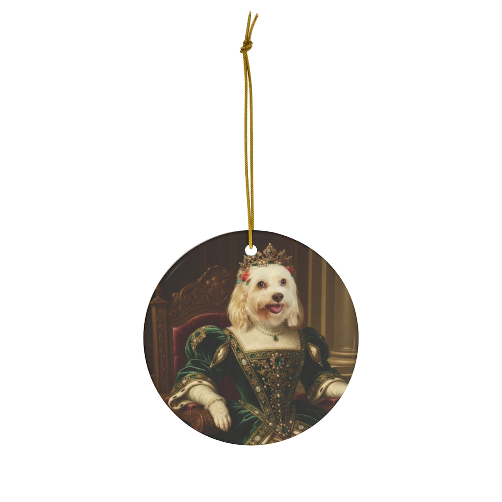 Custom Pet Ceramic Christmas Ornament, Personalized Tree Decoration, Unique Holiday Keepsake, Circle or Oval Shape, Gift for Pet Lover Family