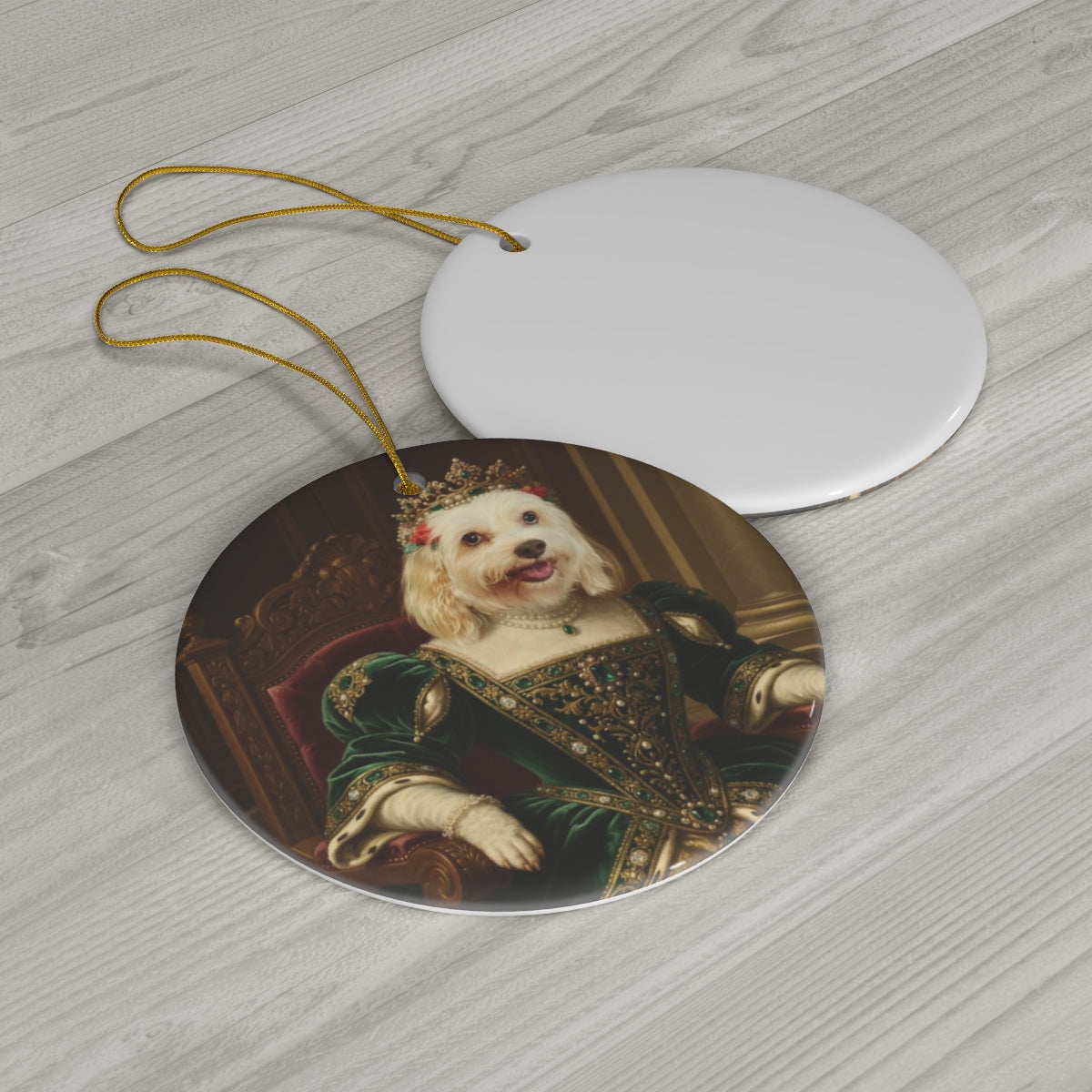 Custom Pet Ceramic Christmas Ornament, Personalized Tree Decoration, Unique Holiday Keepsake, Circle or Oval Shape, Gift for Pet Lover Family