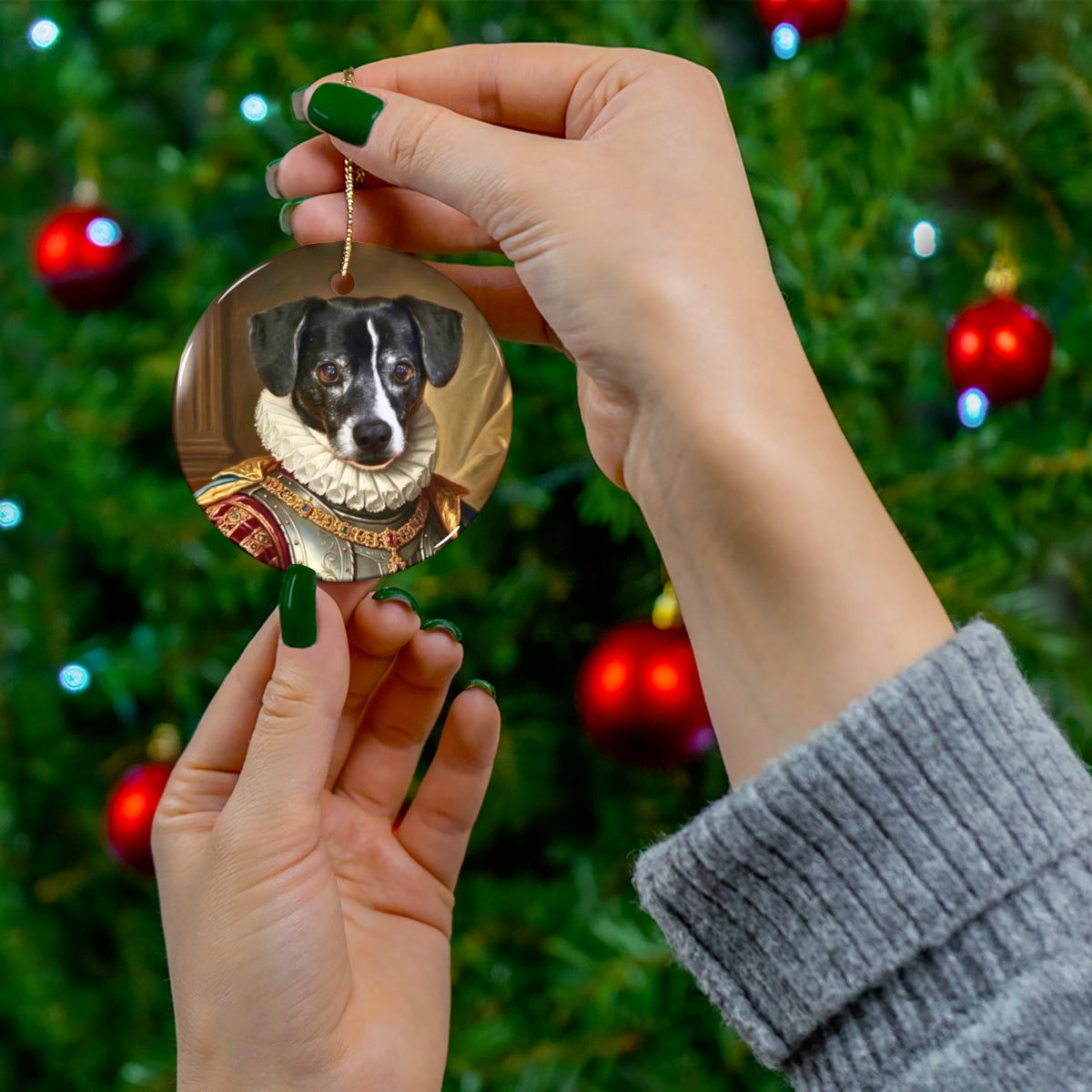 Custom Pet Christmas Ornament, Personalized Pet Memorial Gift, Dog Cat Portrait Ornament, Pet Lover Gift, Unique Dog Ornament, Holiday Decor