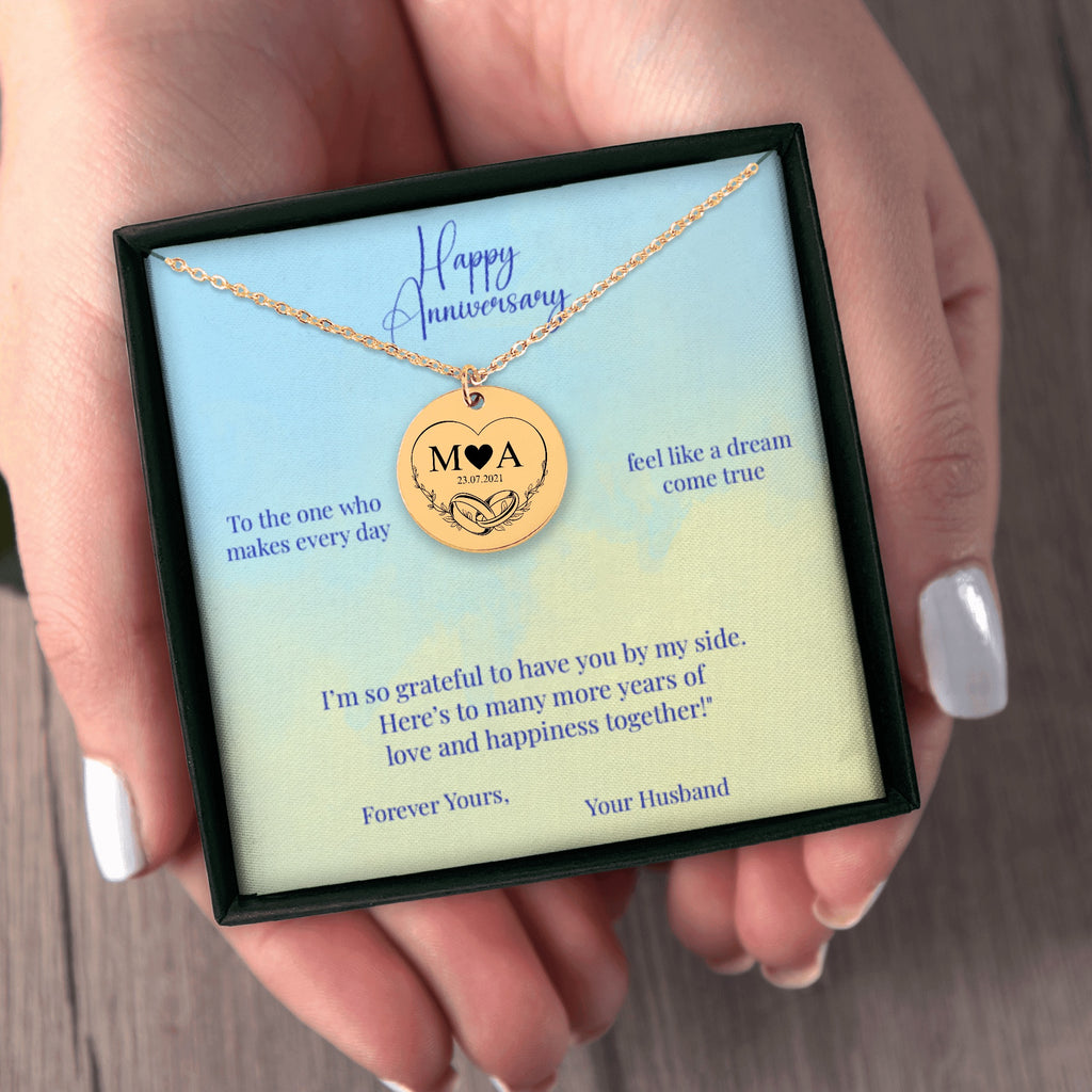 Eternal Love Initials Necklace— Personalized Pendant in Gold, Rose Gold, or Silver — Custom Engraved Keepsake Gift