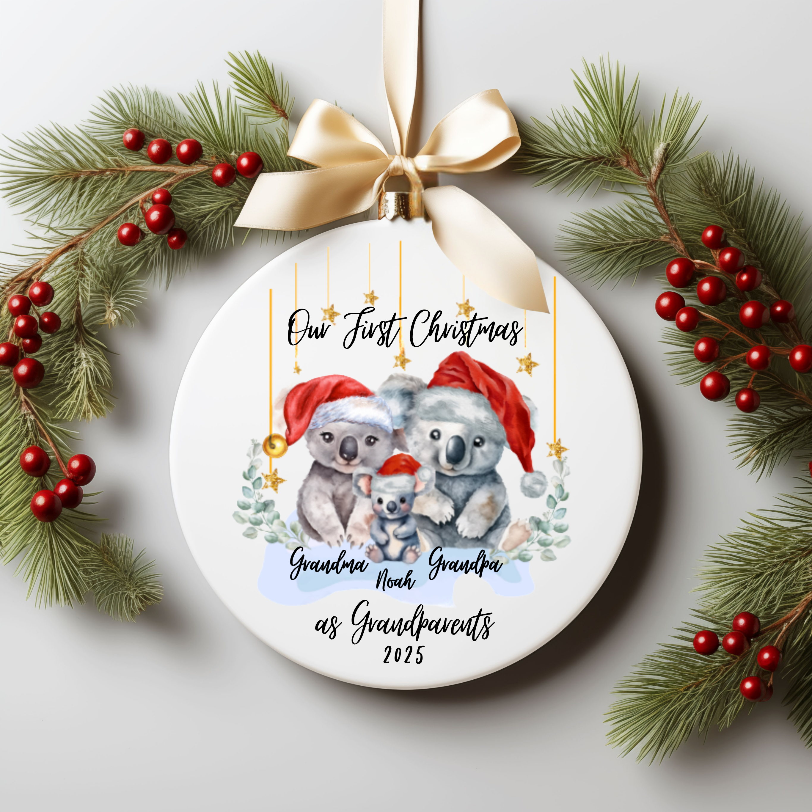 Personalized Christmas Ornament, Custom Ceramic Holiday Decoration, Unique Tree Decor, Memorable Gift Idea, Christmas Tree Keepsake