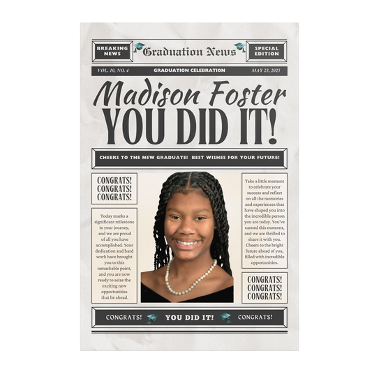 Graduation Newspaper Poster: 8" x 12"