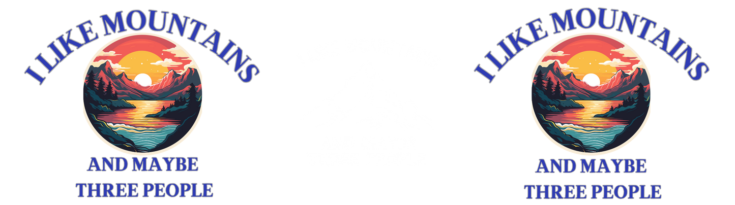 "I Like Mountains and Maybe Three People" Ceramic Camping Mug