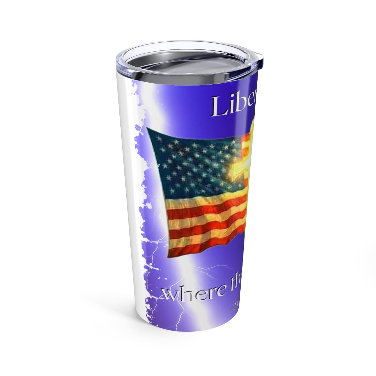 Religious Insulated Tumbler, Patriotic Insulated Tumbler, 20oz Stainless Steel, American Flag Design, Cross Design, Double-Wall Insulated, Vacuum Insulated Tumbler, Gift for USA Lovers