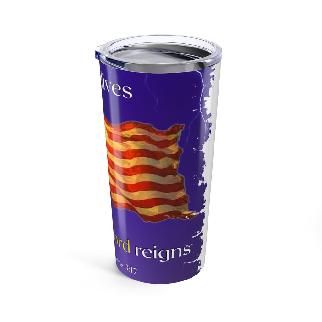 Religious Insulated Tumbler, Patriotic Insulated Tumbler, 20oz Stainless Steel, American Flag Design, Cross Design, Double-Wall Insulated, Vacuum Insulated Tumbler, Gift for USA Lovers