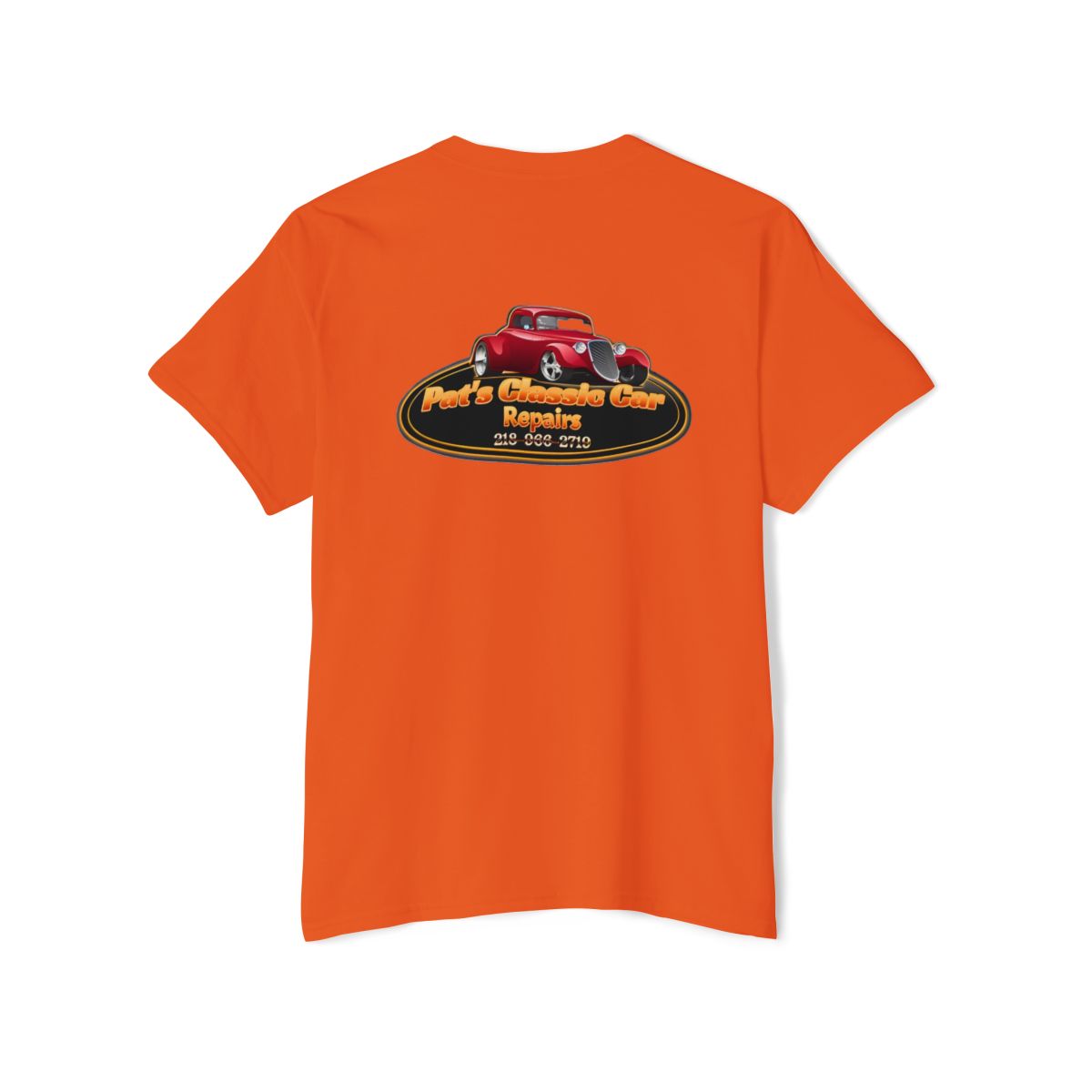 Unisex Heavy Cotton Pocket Tee, Personalized, Pat's Classic Car Repairs