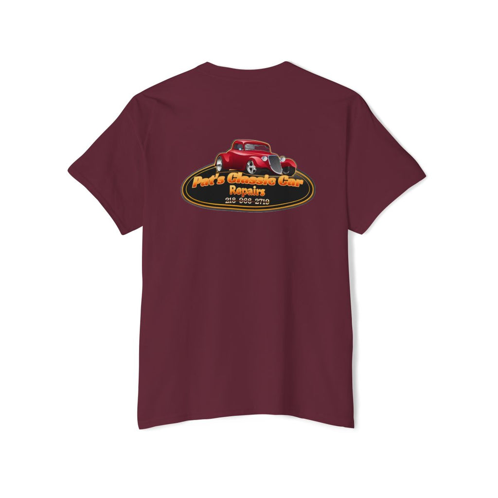 Unisex Heavy Cotton Pocket Tee, Personalized, Pat's Classic Car Repairs