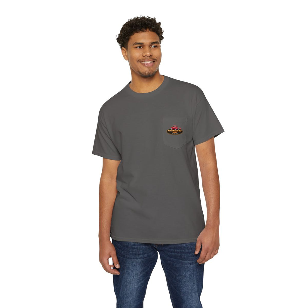 Unisex Heavy Cotton Pocket Tee, Personalized, Pat's Classic Car Repairs