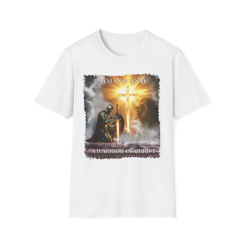Christian Warrior Gift, Faith-Based Graphic Tee, Knight T-Shirt, Religious Apparel, Men's Cotton Top, Inspirational Clothing