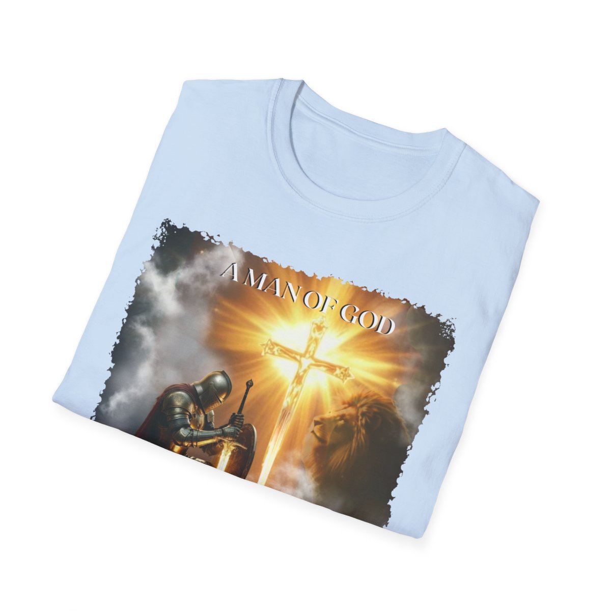 Christian Warrior Gift, Faith-Based Graphic Tee, Knight T-Shirt, Religious Apparel, Men's Cotton Top, Inspirational Clothing