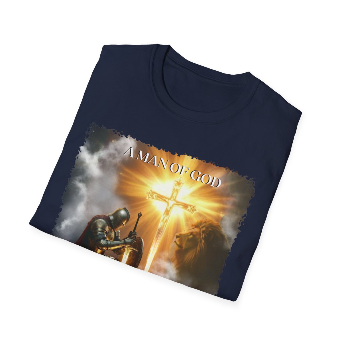 Christian Warrior Gift, Faith-Based Graphic Tee, Knight T-Shirt, Religious Apparel, Men's Cotton Top, Inspirational Clothing