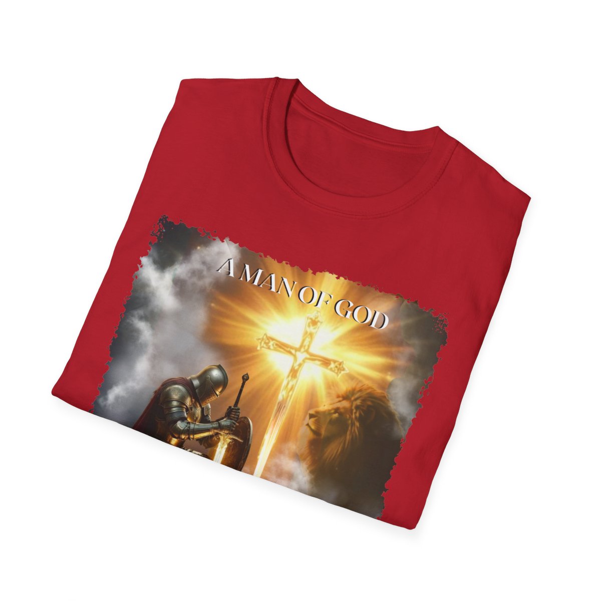 Christian Warrior Gift, Faith-Based Graphic Tee, Knight T-Shirt, Religious Apparel, Men's Cotton Top, Inspirational Clothing