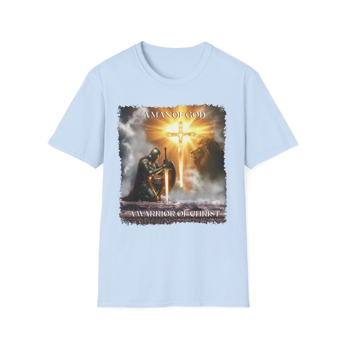 Christian Warrior Gift, Faith-Based Graphic Tee, Knight T-Shirt, Religious Apparel, Men's Cotton Top, Inspirational Clothing
