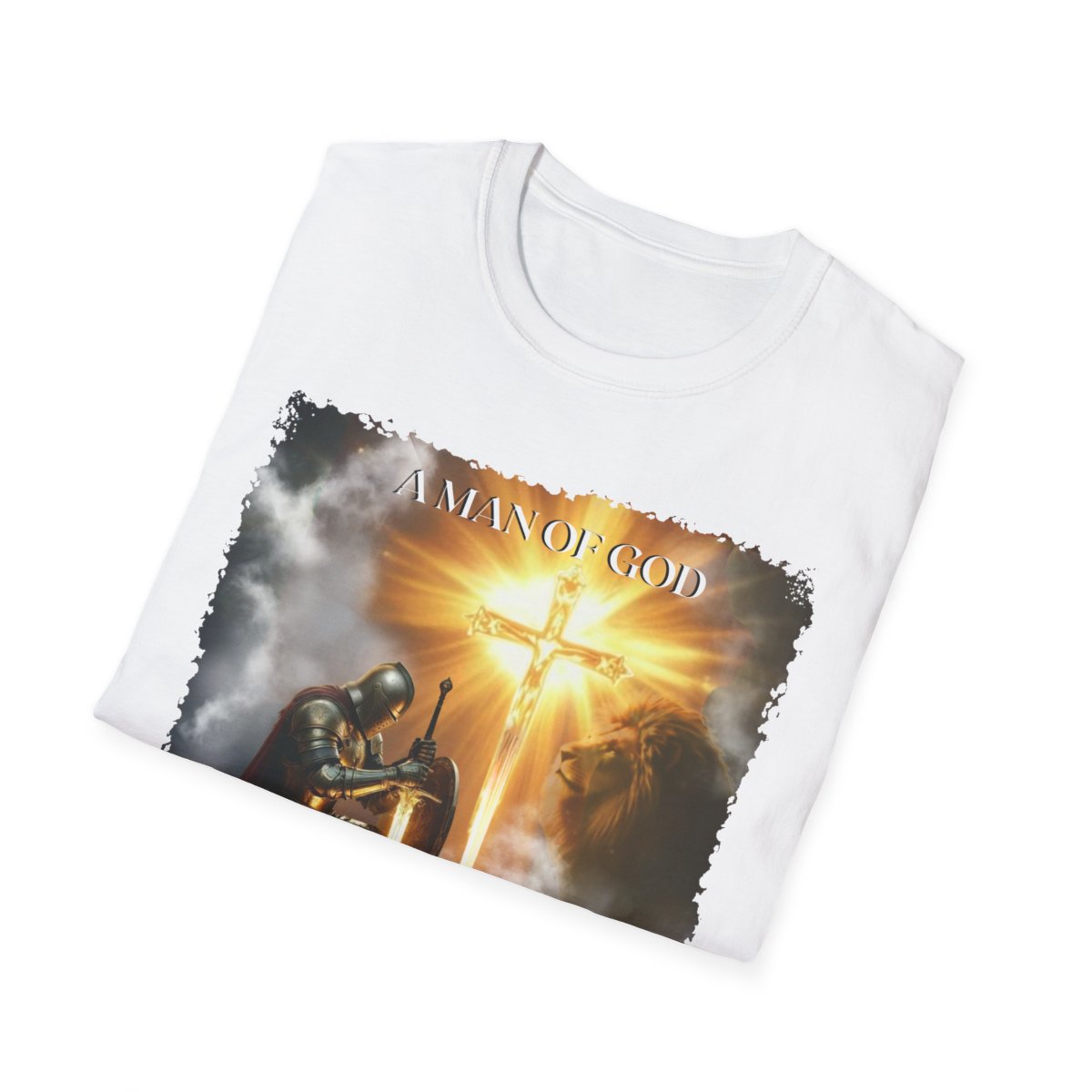 Christian Warrior Gift, Faith-Based Graphic Tee, Knight T-Shirt, Religious Apparel, Men's Cotton Top, Inspirational Clothing