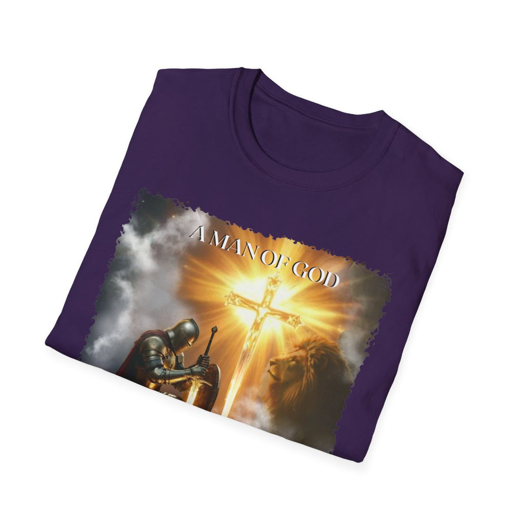 Christian Warrior Gift, Faith-Based Graphic Tee, Knight T-Shirt, Religious Apparel, Men's Cotton Top, Inspirational Clothing