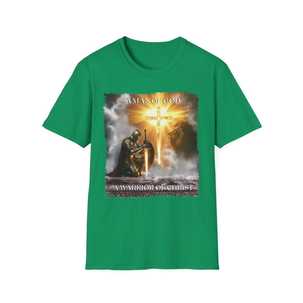 Christian Warrior Gift, Faith-Based Graphic Tee, Knight T-Shirt, Religious Apparel, Men's Cotton Top, Inspirational Clothing