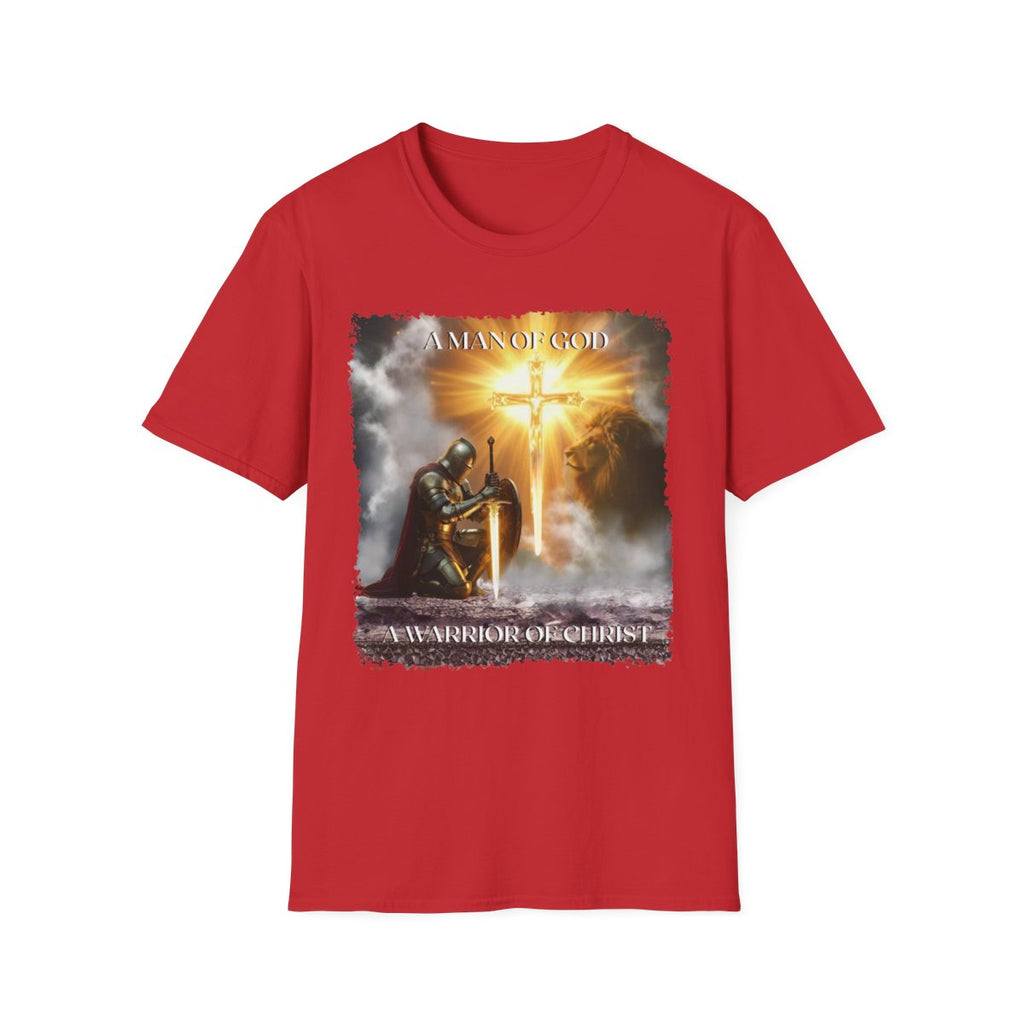 Christian Warrior Gift, Faith-Based Graphic Tee, Knight T-Shirt, Religious Apparel, Men's Cotton Top, Inspirational Clothing