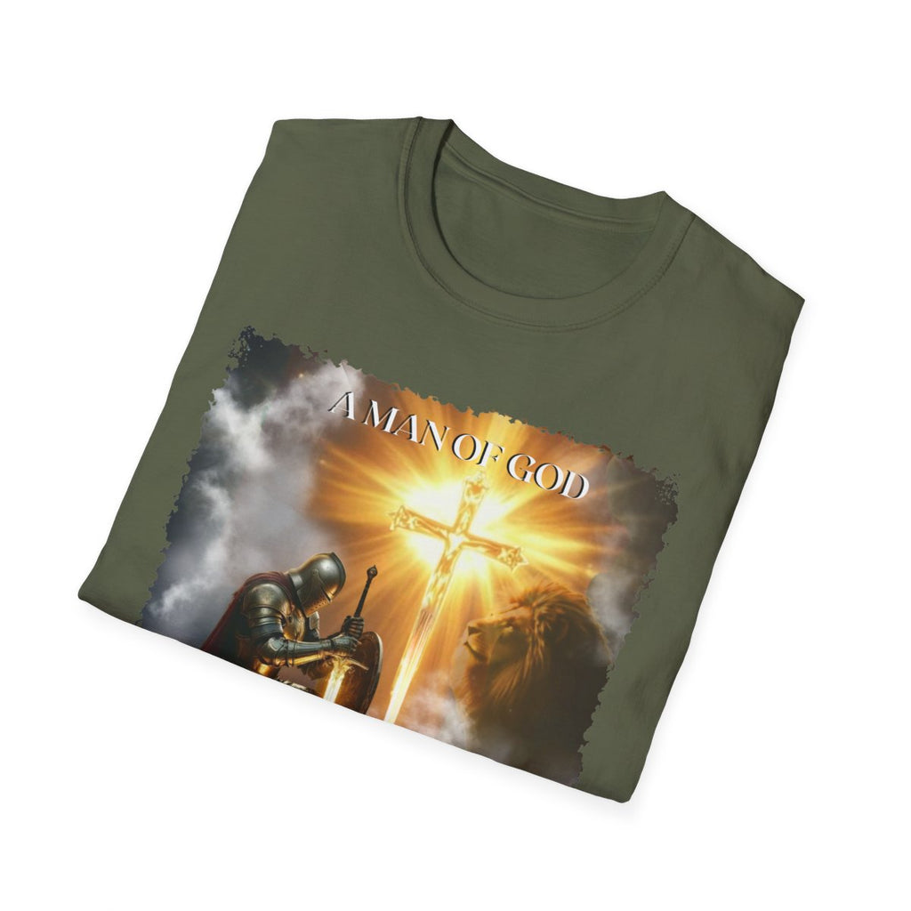 Christian Warrior Gift, Faith-Based Graphic Tee, Knight T-Shirt, Religious Apparel, Men's Cotton Top, Inspirational Clothing