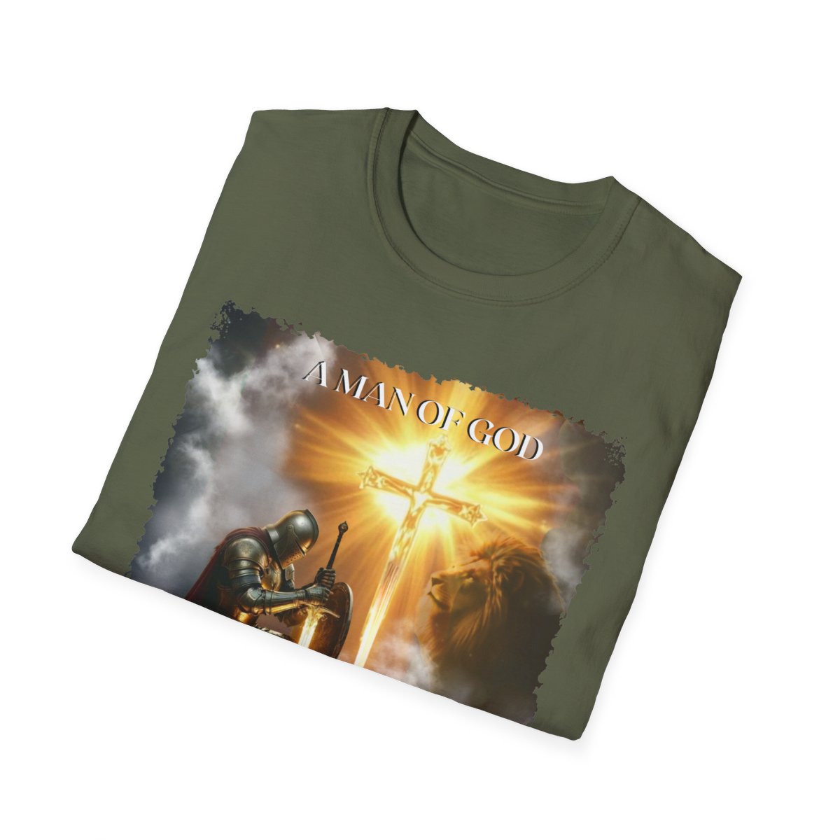 Christian Warrior Gift, Faith-Based Graphic Tee, Knight T-Shirt, Religious Apparel, Men's Cotton Top, Inspirational Clothing